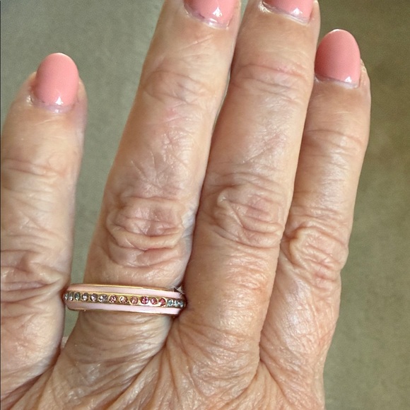 Park Lane Bubblegum Ring Elegant Gold and Pink Ring with Crystals size 7 - Picture 2 of 4